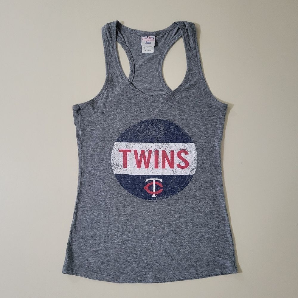 Genuine Merchandise Women's MLB Minnesota Twins Gray Racerback Tank Top